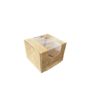 Cutii carton natur cu fereastra pentru prajituri